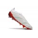 Crampons adidas Predator Elite Laceless FG Blanc Gris Rouge Bleu