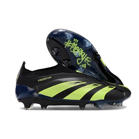 Crampons adidas Predator Elite Laceless FG Noir Vert