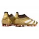 Crampons adidas Predator Elite Laceless FG Or Blanc