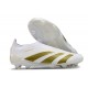 Crampons adidas Predator Elite Laceless FG Blanc Or