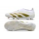 Crampons adidas Predator Elite Laceless FG Blanc Or