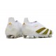 Crampons adidas Predator Elite Laceless FG Blanc Or