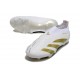 Crampons adidas Predator Elite Laceless FG Blanc Or