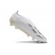 Crampons adidas Predator Elite Laceless FG Blanc Or