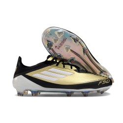 Nouvelles adidas F50 Elite FG Doré Noir Blanc