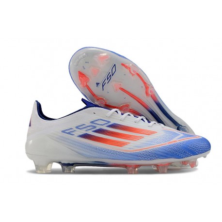 Nouvelles adidas F50 Elite FG Blanc Bleu Rouge