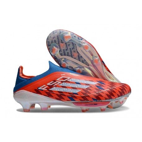 Chaussure adidas F50+ Laceless FG Rouge Blanc Bleu