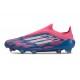 Crampons adidas F50 Elite Laceless FG Bleu Solaire Blanc Ftwr Rose