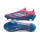 Crampons adidas F50 Elite Laceless FG Bleu Solaire Blanc Ftwr Rose