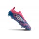 Crampons adidas F50 Elite Laceless FG Bleu Solaire Blanc Ftwr Rose