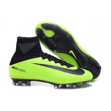 Chaussures de Cristiano Ronaldo Nike Nouvelles 2016 Mercurial Superfly V FG Vert Noir