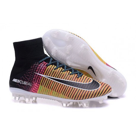 Nike Meilleur Mercurial Superfly V FG Crampon Homme Jaune Noir Rose