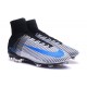 Nike Meilleur Mercurial Superfly V FG Crampon Homme Blanc Bleu Noir