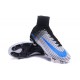 Nike Meilleur Mercurial Superfly V FG Crampon Homme Blanc Bleu Noir