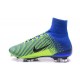 Nike Meilleur Mercurial Superfly V FG Crampon Homme Vert Bleu Noir