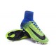 Nike Meilleur Mercurial Superfly V FG Crampon Homme Vert Bleu Noir