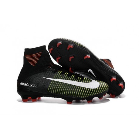 Nike Meilleur Mercurial Superfly V FG Crampon Homme Noir Blanc Violet