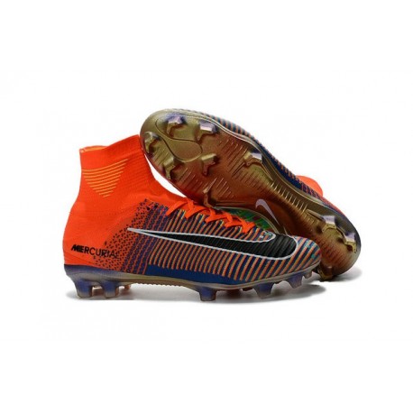 Nike Mercurial Superfly V FG ACC Neuf Crampons Football Orange Noir Vert