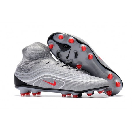 Crampons de Foot Nouvel Nike Magista Obra 2 FG Air Max Gris Rouge