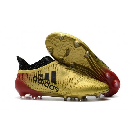 adidas Crampons de Football X17+ Purespeed FG - Or Rouge