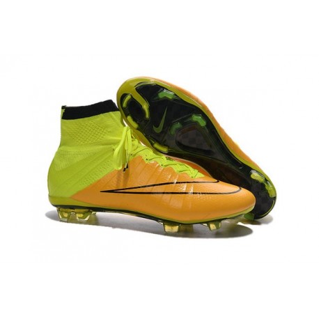 Chaussure a Crampon Cristiano Ronaldo Nike Mercurial Superfly FG Cuir Jaune Volt