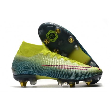 Nouvelles Nike Mercurial Superfly VII Elite SG-Pro Citron Noir Vert